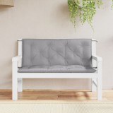 Perne Bancă Grădină vidaXL, 2 buc, Gri, 120x50x7cm, Oxford, Impermeabile, Fixare cu Șnur