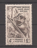 Franta 1944 - Timbru de caritate- Căi ferate Paris-Orleans; Paris-Rouen, MNH, Nestampilat