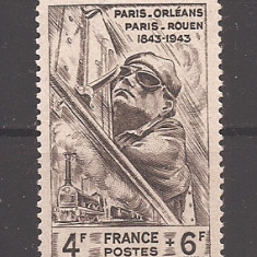Franta 1944 - Timbru de caritate- Căi ferate Paris-Orleans; Paris-Rouen, MNH