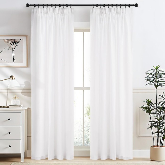 Set 2 Draperii SemiOpace, 132 x 225 cm, Alb - CN