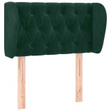Cumpara ieftin Tablie de pat cu aripioare verde inchis 83x23x78/88 cm catifea