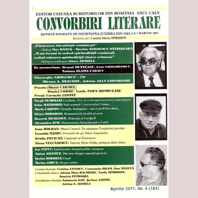 - Convorbiri literare - Aprilie 2011, Nr. 4 (184) - 136512 foto