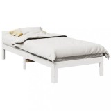 VidaXL Cadru de pat fără saltea, alb, 80x200 cm, lemn masiv de pin
