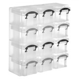 Set Cutii Organizare, 12 Bucăți, PP, Translucid, 21x6.5x22cm, Oem
