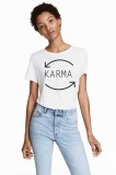 Tricou dama alb - Karma - XL, THEICONIC