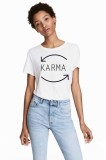 Cumpara ieftin Tricou dama alb - Karma - M, THEICONIC