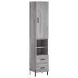 Cumpara ieftin Dulap inalt, gri sonoma, 34,5x34x180 cm, lemn prelucrat