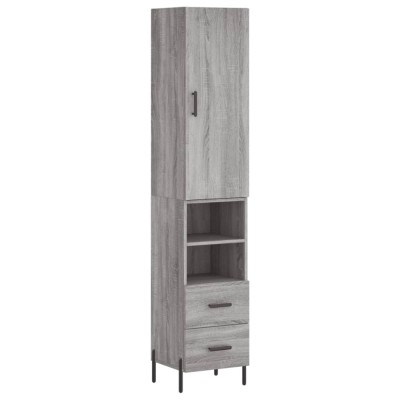 Dulap inalt, gri sonoma, 34,5x34x180 cm, lemn prelucrat foto