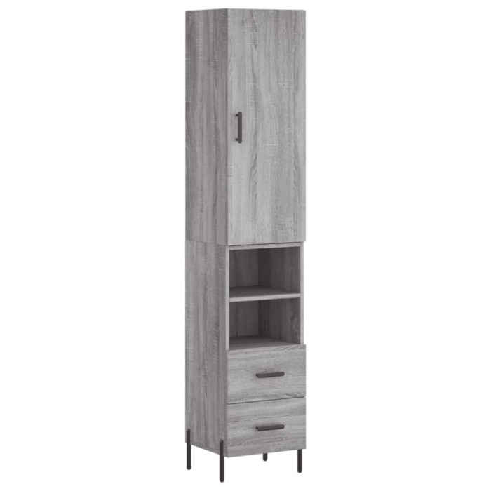 Dulap inalt, gri sonoma, 34,5x34x180 cm, lemn prelucrat