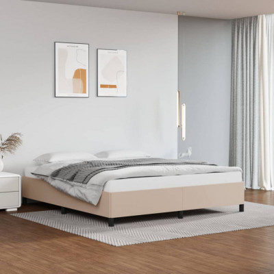 vidaXL Cadru de pat, cappuccino, 180x200 cm, piele ecologică foto