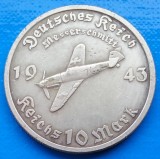 Adolf Hitler 1943 Avion Messerschmitt 10 Rechsmark 38mm, Europa
