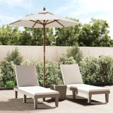 Cumpara ieftin Umbrelă de soare de grădină st&acirc;lp din lemn nisipiu 196x231 cm