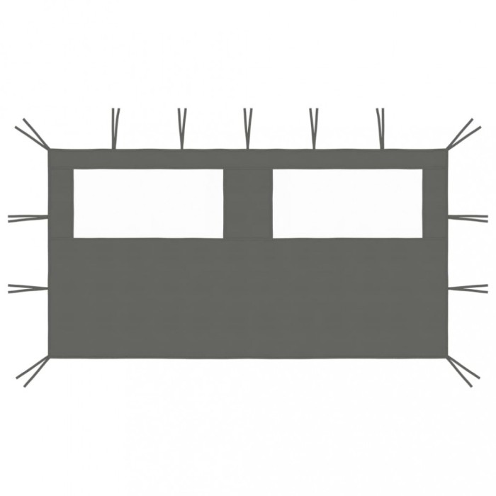 Perete lateral foișor cu ferestre, 4x2 m, antracit
