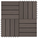 VidaXL Plăci podea &icirc;n relief, WPC, 11 buc, 30x30 cm, 1 mp, maro &icirc;nchis