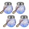 Set 4 Lampi Solare Borcan Sticla Crack, Felinar IP65 Glob LED Multicolor