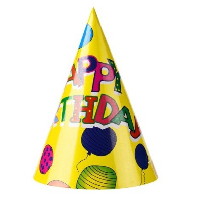 Set 6 Coifuri, Cyrax, Petrecere Copii, din Carton, 20 x 13.5 cm, Model 3 Happy Birthday, Multicolor foto