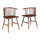 Set 2 scaune dining Stami din lemn, finisaj nuc, design elegant