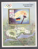 Ajman 1971 Sport, Olympics, imperf. sheet, used T.134, Stampilat