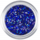 Confetti albastru &icirc;nchis, 1mm - hexagoane cu efect holografic