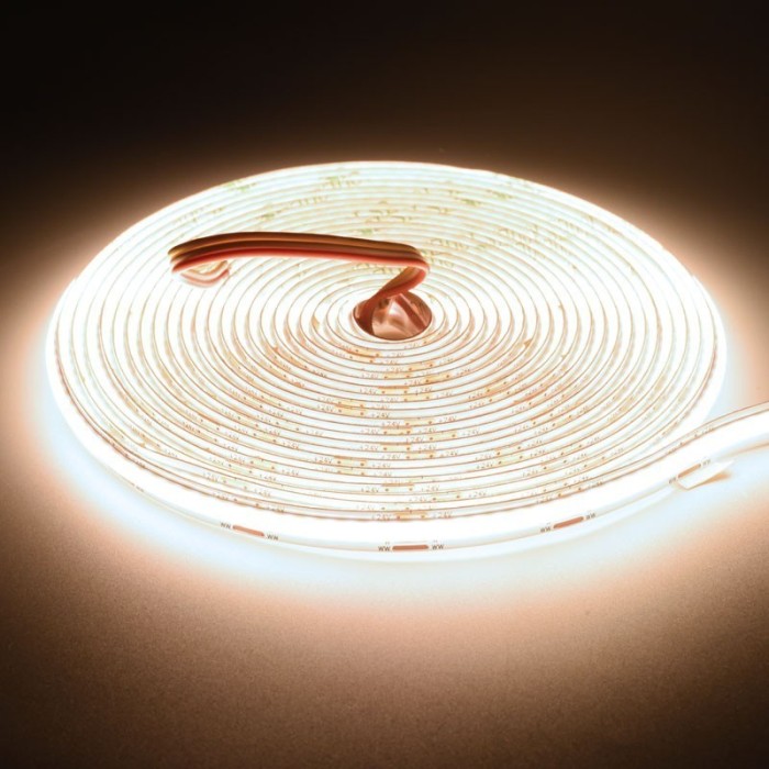 Banda Led Cob 576D/m - Lumina 3 in 1 Alb 2700K-4500K-6500K - 24V/3 Fire - 8mm - 10W/m - RA 90, Protectie IP20 - Rola/5m