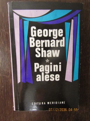 GEORGE BERNARD SHAW - PAGINI ALESE foto