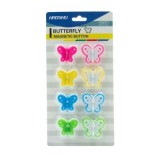 Magneti pentru tabla CNX HS8301, fluturi, diametru 30mm, diverse culori, set 8 buc