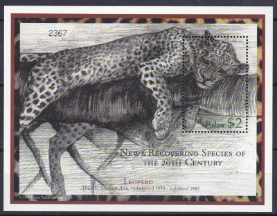 DB1 Fauna Africana Palau Leopard SS MNH foto