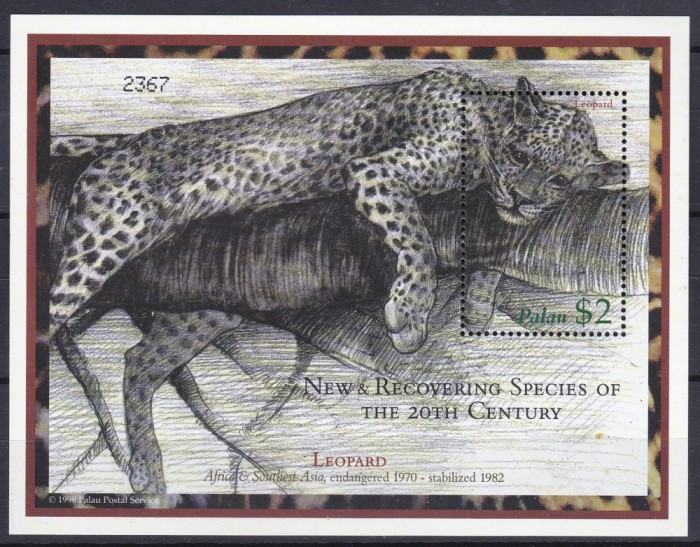 DB1 Fauna Africana Palau Leopard SS MNH