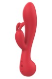 Vibrator Iepuras Amour Camille, 10 Moduri Vibratii, Silicon, USB, Rosu, 22 cm