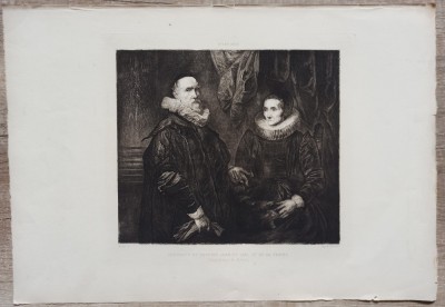 Portretul pictorului Jean de Vael si al sotiei, A. van Dyck// gravura A. Quantin foto