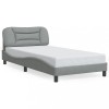 Gossi cadru de pat cu lumini led, gri deschis, 100x200 cm, textil