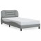 Gossi cadru de pat cu lumini led, gri deschis, 100x200 cm, textil