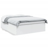 Cadru de pat, alb, 150x200 cm, lemn prelucrat GartenMobel Dekor, vidaXL