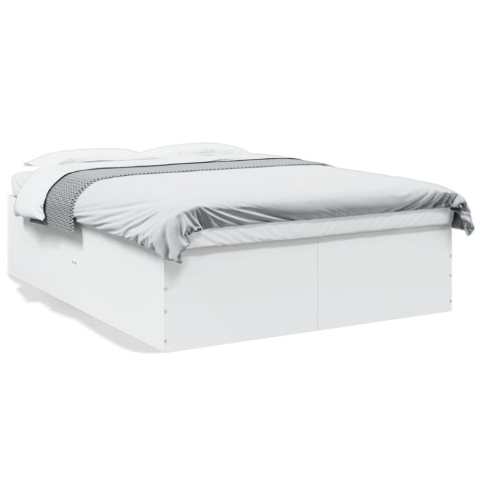 Gossi cadru de pat, alb, 150x200 cm, lemn prelucrat