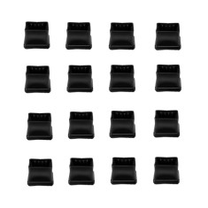 Set 16 protectii pentru picioarele scaunelor Vabneer, 19, 23 mm, silicon, pasla, negru foto