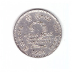 Moneda Sri Lanka 2 rupees 1984, stare buna, curata
