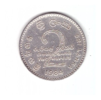 Moneda Sri Lanka 2 rupees 1984, stare buna, curata foto