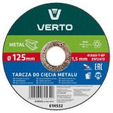 Disc de taiere pentru metal Verto 125x1,5x22 mm, debitare rapida