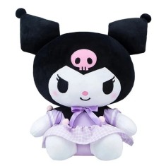 Jucarie de plus, Hello Kitty, Kuromi in rochita, Mov, 30 cm