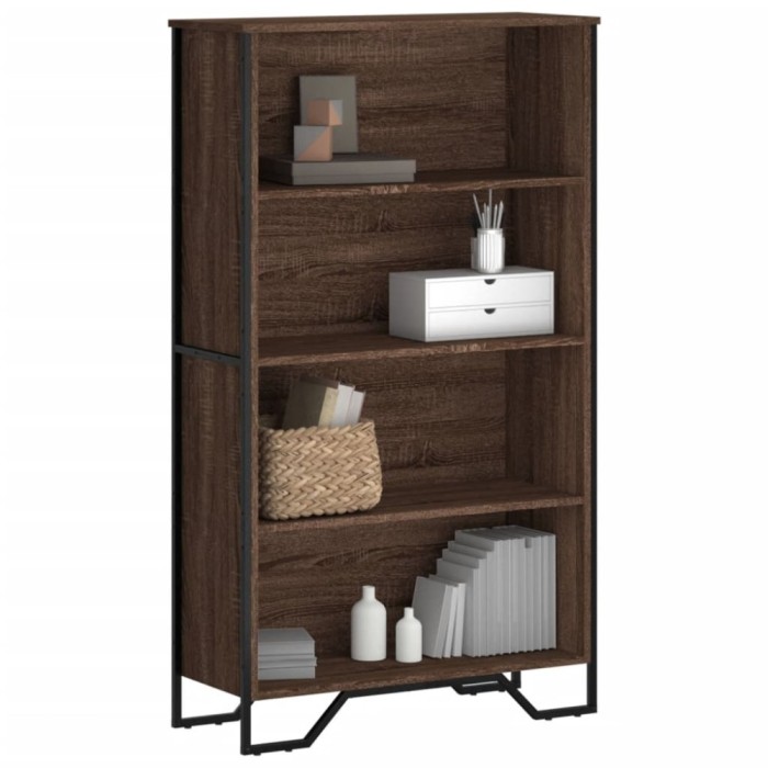 Gossi biblioteca, stejar maro, 80x31x137,5 cm, lemn prelucrat