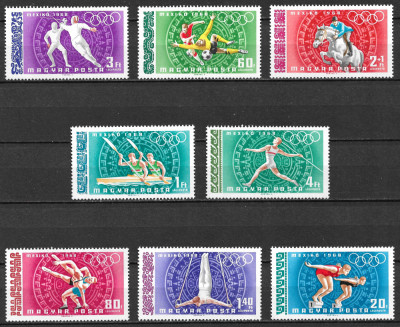 Ungaria - 1968 - Jocurile Olimpice din Mexico City - serie neuzată (T372) foto