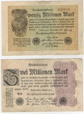 Bancnote Germania- 2 , 20 milioane marci1923 foto