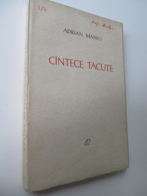 Cantece tacute - Adrian Maniu foto