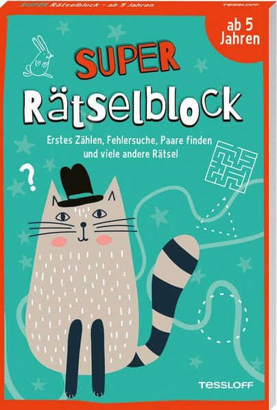 Super R&auml;tselblock ab 5 Jahren. Erstes Z&auml;hlen, Fehlersuche, Paare finden und viele andere R&auml;tsel