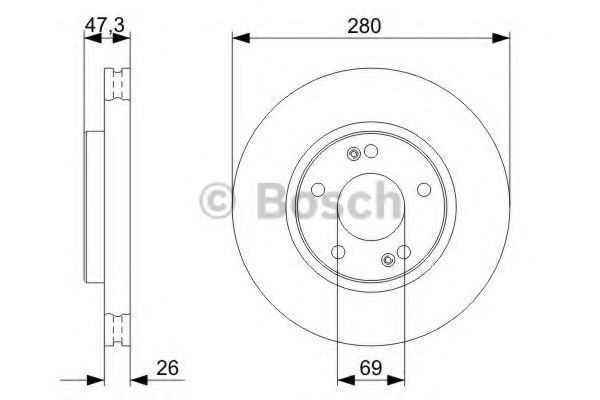 Disc frana HYUNDAI SONATA V (NF) (2005 - 2010) BOSCH 0 986 479 368