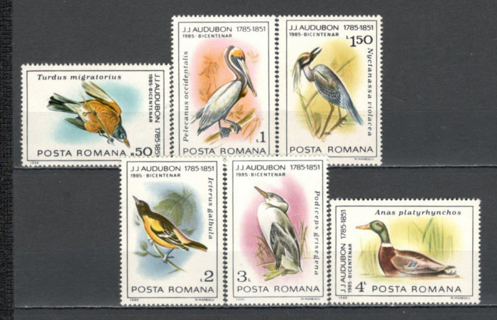 Romania.1985 200 ani nastere J.J.Audubon-Pasari YR.809