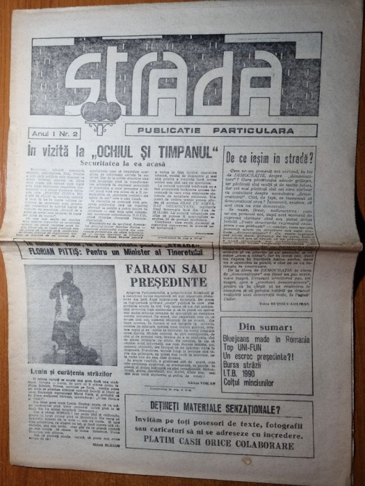 strada anul I nr 2- itb 1990, scrisoarea lui ion iliescu