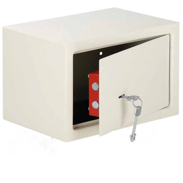 Seif standard cu cheie, 200x310x200 mm, Otel, Bej Household NewTrend