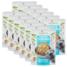 Applaws Dog Taste Toppers in Gravy pe?te alb, somon, fasole ?i linte 12 x 85 g foto