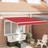 Marchiză manuală retractabilă Roșie 350x250 cm